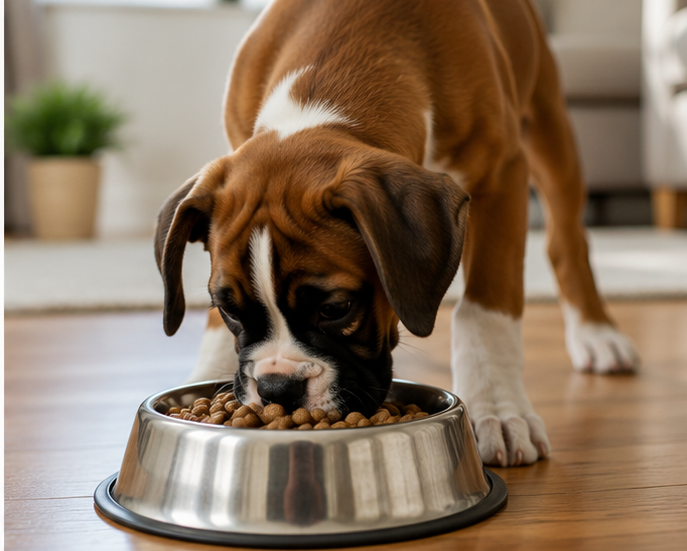 Feeding a Boxer puppy