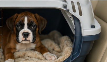 Boxer puppy ground transport